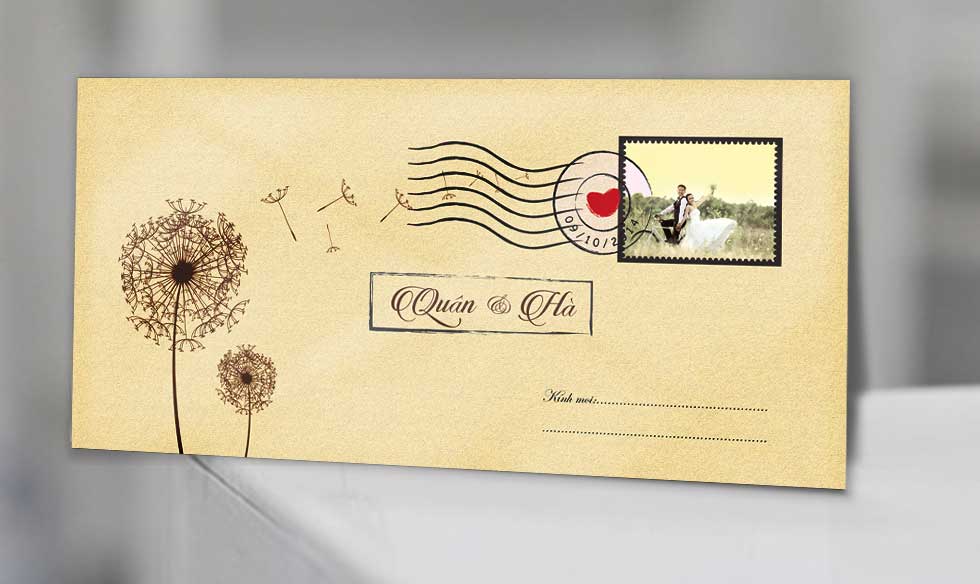 Thiệp cưới bưu thiếp